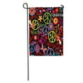 thumbnail image 1 of JSDART Colorful Pattern Hippie Peace Symbol Mushrooms and Abstract Flowers Sign Garden Flag Decorative Flag House Banner 12x18 inch, 1 of 2