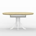 thumbnail image 4 of 7-PC - Oval Butterfly Leaf Dining Table in White/Natural + White Cross Back Dining Chairs Dining Set, 4 of 10