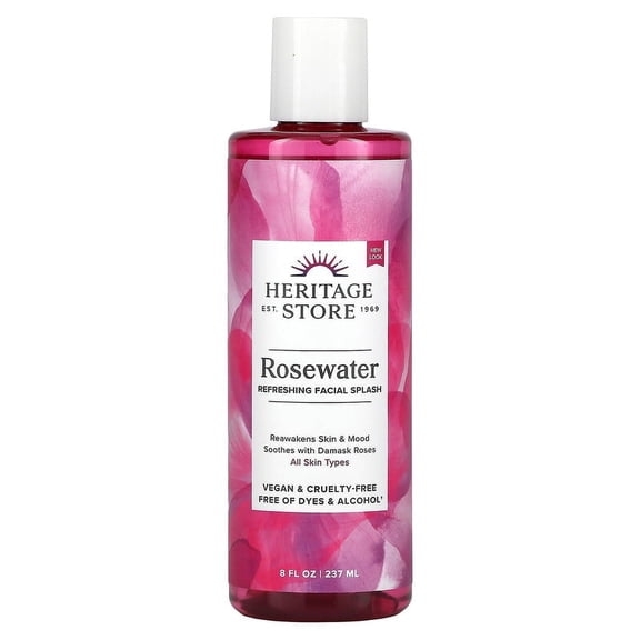 Heritage Store, Rosewater, Refreshing Facial Splash, 8 fl oz Pack of 2