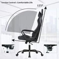 thumbnail image 3 of BestOffice Office Chair Ergonomic Racing Style, Lumbar Support Adjustable Stool Swivel Rolling for Women, Man, Black, 3 of 7