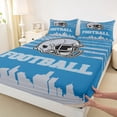 thumbnail image 3 of jejeloiu Rugby Sport Game Bed Sheets,Gray Football Hemet King Sheets For Ball Lover 4 Pieces, 3 of 7