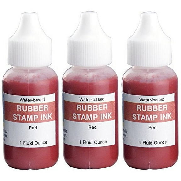 Infusion Stamp Ink Refill Bottles, 1-Ounce, 3-Pack, Red