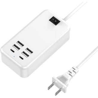 6 Port USB Charging Station With 4 Type C Cables - Fast Charging Hub For Multiple Devices