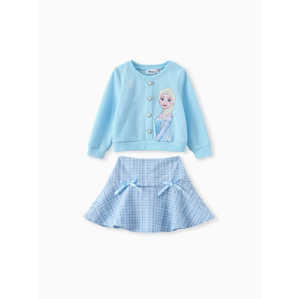 Disney Disney Frozon Elsa Girls Dresses Blue Buttons Cardigans with Bow ...