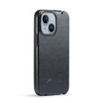 thumbnail image 3 of For iPhone 15 Fierre Shann Oil Wax Texture Vertical Flip PU Phone Case, 3 of 5