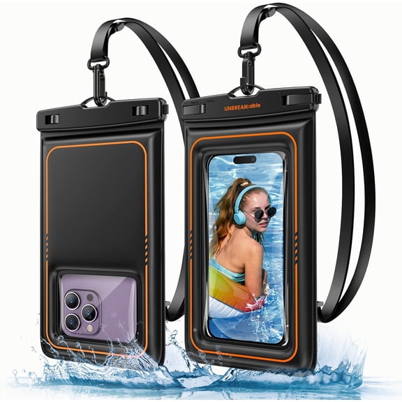 Floating Waterproof Phone Pouch 2 Pack, IPX8 Waterproof Phone Case Dry Bag Kayak/Beach/Cruise Travel Essentials, Water Proof Pouch for iPhone 17 16 15 Pro Max, Samsung S25 Ultra S24-7"