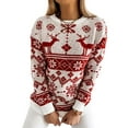 thumbnail image 1 of VSNOW Women Long Sleeve Christmas Printed Sweater, 1 of 3