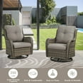 thumbnail image 5 of PARKWELL 4-Piece Outdoor Patio Furniture Set 5-Seat High Back Conversation Set with 41" Fire Pit Table and Swivel Glider for Patio Garden Deck,Gray Wicker Gray Cushions, 5 of 9