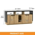 thumbnail image 4 of Craftian Cat Litter Box Enclosure with Power Outlet and LED Light, Wooden Long Cat Litter Box Enclosure TV Stand Furniture with Double Rooms - Oak, 4 of 9