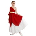 thumbnail image 2 of Aislor Robe de Danse Ballet Liturgique pour Filles Enfants Robe de Danse Lyrique à Blocs de Couleur Ourlet Haut-Bas Rouge 16, 2 of 7