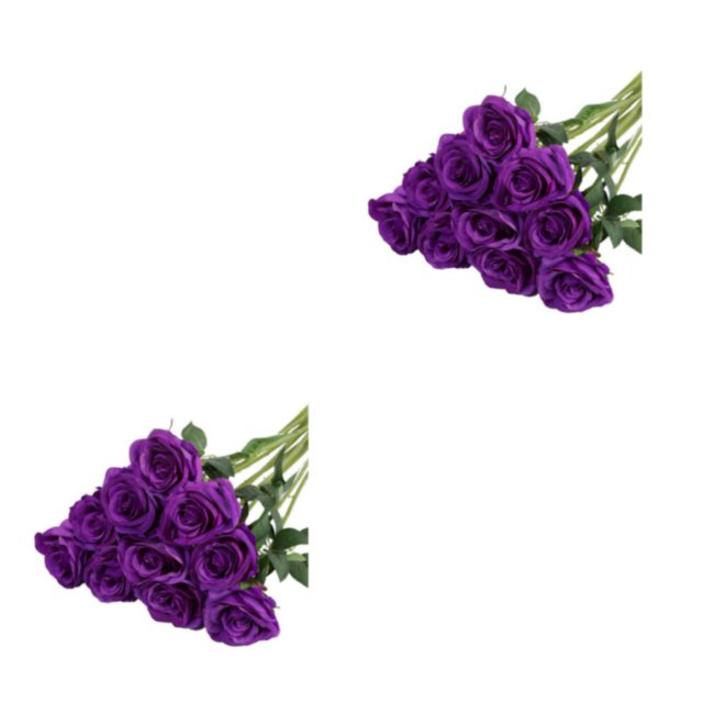 Wosthever 10 UNIDS Flores artificiales flor de seda Falsa realista Ramo de rosas de Tallo Largo