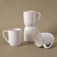 thumbnail image 5 of Famiware Tempus 4-Piece Stoneware Coffee Mug Sets, 14 oz Mugs for Kitchen, Antique White, 5 of 7