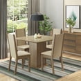 thumbnail image 2 of Comedor Mesa con Encimera de Vidrio y 4 Sillas Marrón/Beige Moscou Plus, 2 of 5