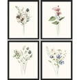 thumbnail image 3 of PixonSign 4 PCS Flowers Posters Framed Canvas Prints Forest Wildflower Wall Art Set Collage Floral Botanical Print Nature Illustrations Country/Farmhouse Rustic Cozy Zen Decor - 11"x14" Black, 3 of 5