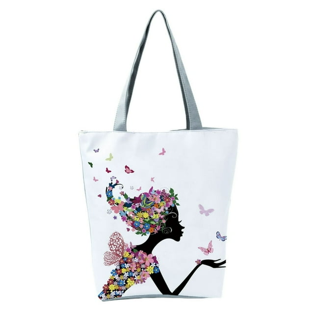 CNKOO Roomy Solid Shoulder Straps Shoulder Pouch Smooth Zipper Riding Bike Girl Print Tote Pouch for Work