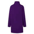 thumbnail image 3 of ManxiVoo Oversized Split Hem Sweatshirt for Women Long Sleeve Crewneck Drop Shoulder Loungewear Streetwear Casual Top for Autumn and Winter S Size Dark Purple, 3 of 6