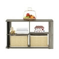 thumbnail image 6 of Furinno Romain Narrow Coffee Table with Shelves, French Oak/Black, 6 of 6
