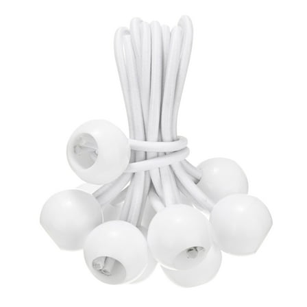 Uxcell 10-Pack Ball Bungee Cords, 4 Inch High Elastic Canopy Tarp Tie Down Bungee Balls for Tent/Cargo Holding [White]