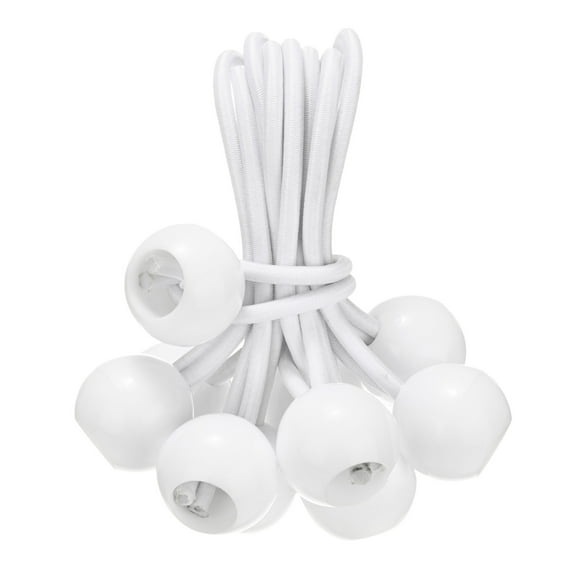 Uxcell 10-Pack Ball Bungee Cords, 4 Inch High Elastic Canopy Tarp Tie Down Bungee Balls for Tent/Cargo Holding [White]
