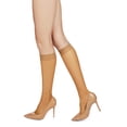 thumbnail image 3 of MeMoi Women's Bare Ultra-Sheer 8-Denier Everyday Knee Highs - Womens - Female, Q, Nude, 3 of 6