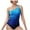 Blue A, variant on Enjoytime Bathing Suit for Women Striped Tummy Control One Piece Swimsuit One Shoulder Sporty Adjustable Modest Swimwear
