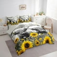 thumbnail image 3 of Homewish Highland Bull Twin Bedding Sets 7-Piece for Female Men,Vintage Cabin Cottage Bedding Comforter Set Microfiber,Chic Floral Sunflowers Butterflies Breathable Sheet Sets, 3 of 8