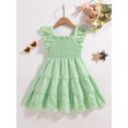 thumbnail image 3 of 6Y Little Girls Dress 7Y Girls Sleeveless Dress Little Girls Summer Dress Ruffle Solid Color Dress Green, 3 of 10