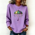 thumbnail image 1 of TaTaai Women's Fashion Festival Print Long Sleeve No Hood Sweatshirts Casual Crew Neck Pullover Tops Comfortable Lightweight for Daily Outdoor Sports Gift, 1 of 7