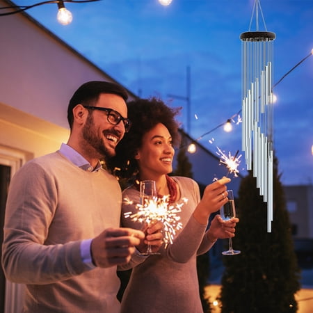 LHWEN Windchimes Memorial Chapel Bells 18 Aluminum Alloy Tubes S Hook Outdoor Balcony Garden Decor Harmonious Melodies Clear Relaxing Sounds Design Indoor Outdoor Gift Mother's Day Father's Day
