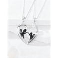 thumbnail image 2 of Grandma Granddaughter Matching Heart Pendant Necklace Set for 2 925 Sterling Silver Cat Necklace Jewelry for Grandmother Birthday Gift, 2 of 10