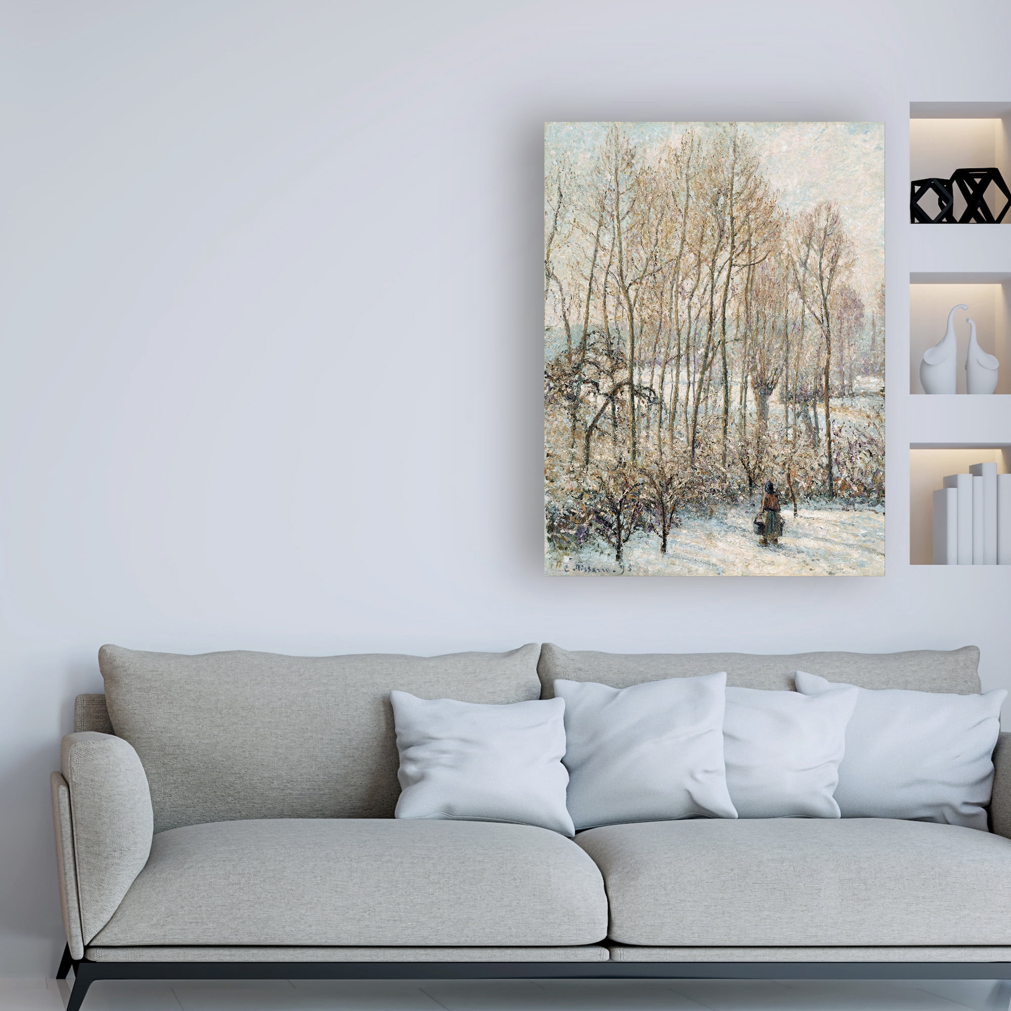 Pissarro 'Morning Sunlight on the Snow' Canvas Art