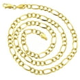 thumbnail image 2 of 10K 22 Yellow Solid Gold 4mm Diamond Cut Figaro Chain Link Necklace with Lobster Clasp, 2 of 3