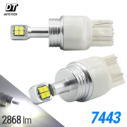 Cree 2800lm 50W 7443 T20 LED 6000K White Reverse Brake High Power Light Bulbs