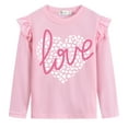 thumbnail image 5 of Little Hand Valentine Baby Tee Girls Cotton Pink Love Heart Pattern Girls Shirts 4T 2Pcs, 5 of 7