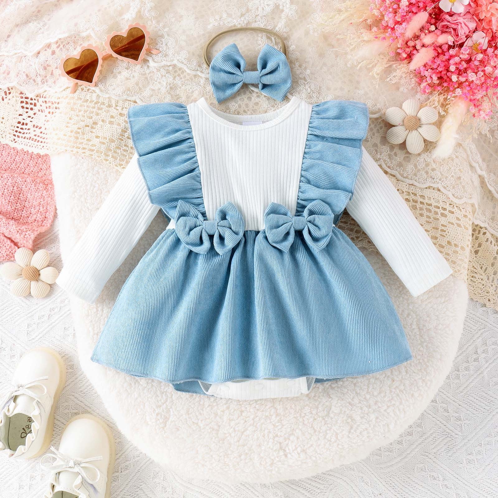 Infant Clothes Long Sleeve Newborn Romper Baby Girl Dresses with