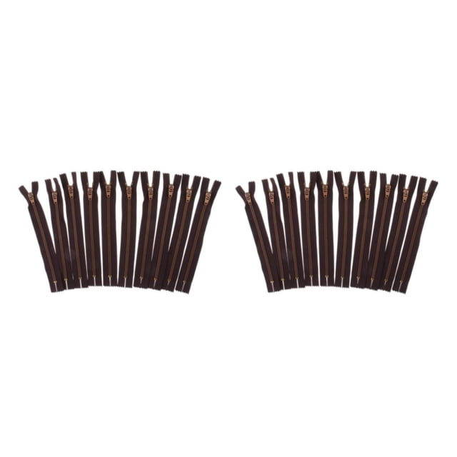 ZheElen 10 Pcs Fermeture Éclair en Résine à Bobine Extrémité Fermée pour Fournitures de Couture Marron 18x3cm 2Ensemble