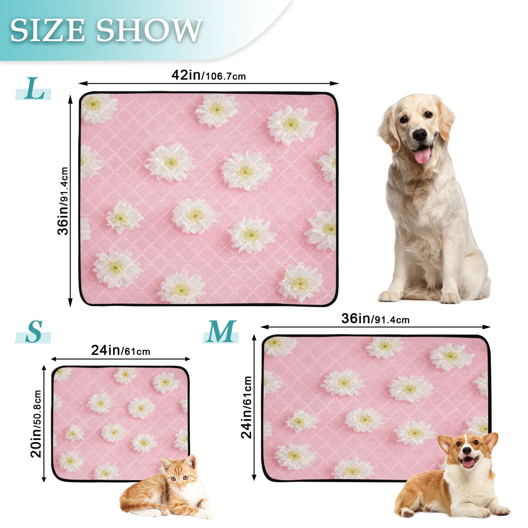 Washable Pet Pee Pads with Super Absorbent Reusable Training Pads for Dogs & Cats Small Yellow Daisy