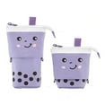 thumbnail image 4 of RuiJiao Creative Retractable Pencil Case with Polka Dot Milk Tea Design - Cute and Portable Stationery Storage Bag for Pens and Pencils, 4 of 4