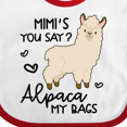 thumbnail image 4 of Inktastic Mimi's You Say Alpaca My Bags Boys or Girls Baby Bib, 4 of 4