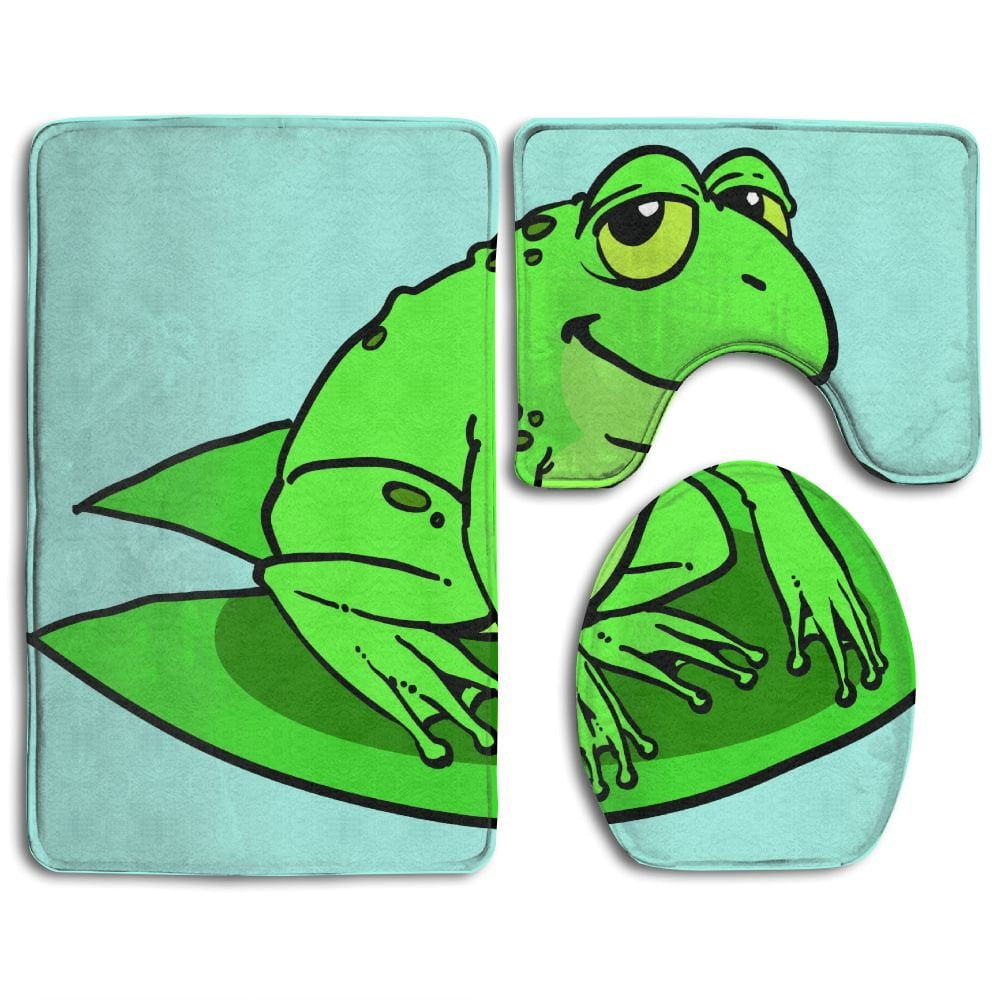 GOHAO Cartoon Frog 3 Piece Bathroom Rugs Set Bath Rug ...