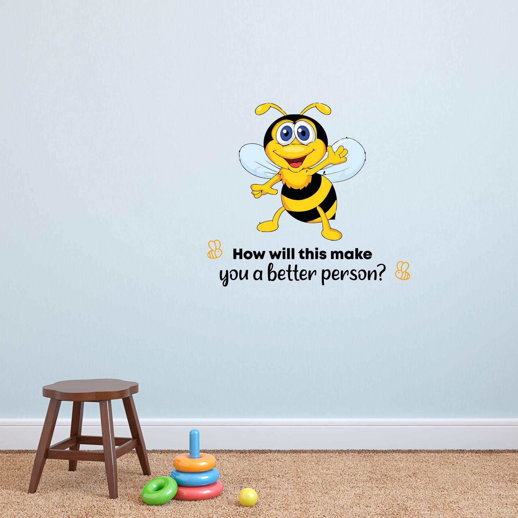 Better Person Bee Bees Life Quote Cartoon Quotes Decors Wall Sticker