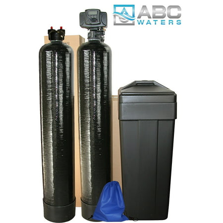 ABCwaters built Fleck 5600sxt 48,000 WATER SOFTENER with Upgraded Iron Removal Fine Mesh Resin + UPFLOW CARBON Filtration - Complete Whole House