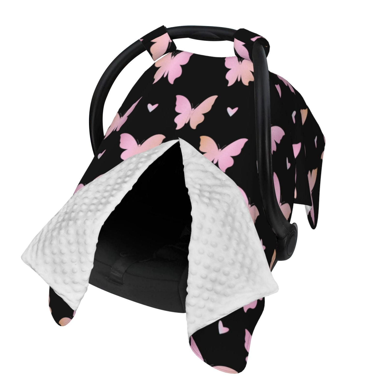 Naloa Gradient Butterfly Baby Car Seat Cover, Breathable Baby Carrier Cover, Multiuse Baby Carrier Cover & Nursing Breastfeeding Cover