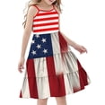 thumbnail image 2 of Odeerbi Niñas Día de La Independencia Vestido de Deslizamiento En Capas de Línea de Verano Patriótico Estrella Raya Vestido de Correa Casual, 2 of 9