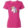 thumbnail image 3 of Inktastic Cute Rainbow Unicorn Women's T-Shirt, 3 of 5