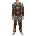 thumbnail image 3 of Yiaed Pond Meditating Tiger Print Men’s Pajamas Set - Long Sleeve Button Down Sleep Shirt and Pajama Bottoms Sleepwear Set Mens Pjs Sets Men's Pajama Bottoms-XX-Large, 3 of 7