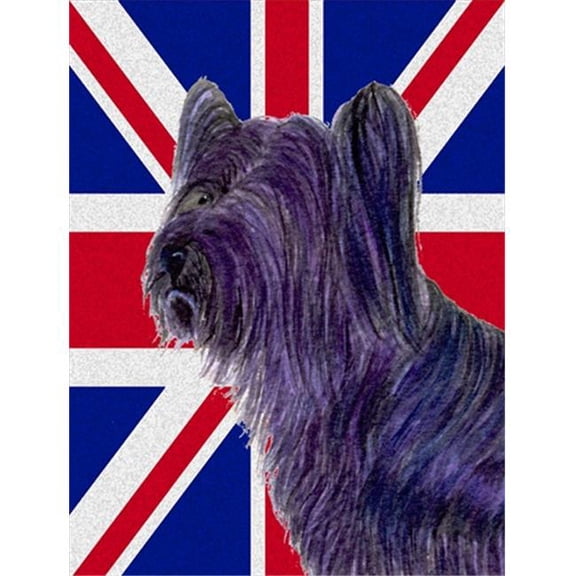 Skye Terrier With English Union Jack British Flag Flag Garden Size