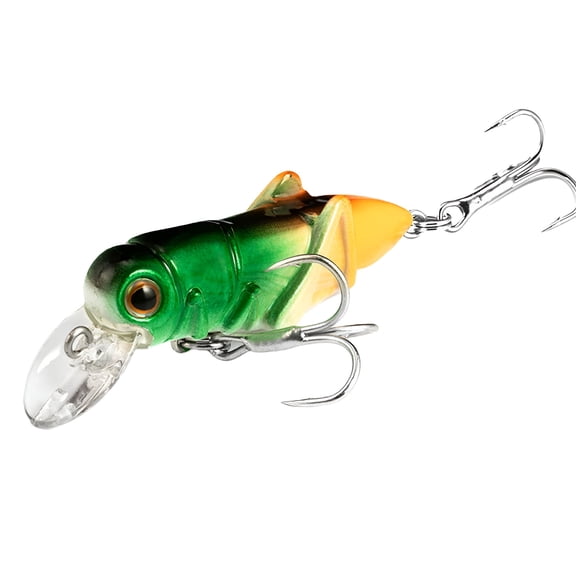 BESTSKY Bass Fishing Lures - 6m Simulation Grasshopper Shape Fish Hard Lures Fake Bait Fishing Supplies, Sharp Hook, 3D Simulation Eyes