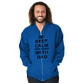 thumbnail image 3 of Keep Calm And Agree With Dad Crown Men's Big & Tall Graphic Zip Up Hoodie Brisco Brands 5X, 3 of 5