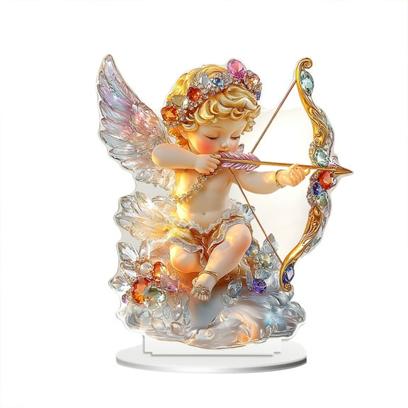 HUONA Cupids Arrow Valentines Day Desktop Ornament Valentines Day Gifts Table Decoration 2D Acrylic Ornament for Home Room Table Decoration